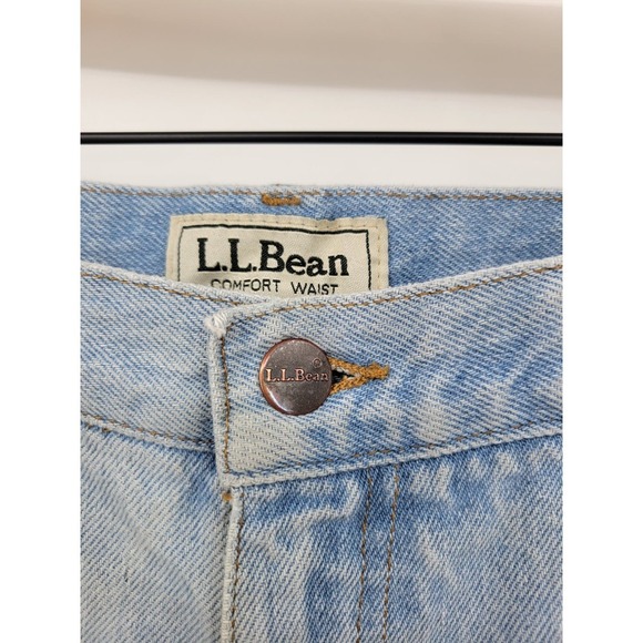 LL Bean Men's Light Wash Distressed Jeans Straight Leg 38 29 - Picture 8 of 15